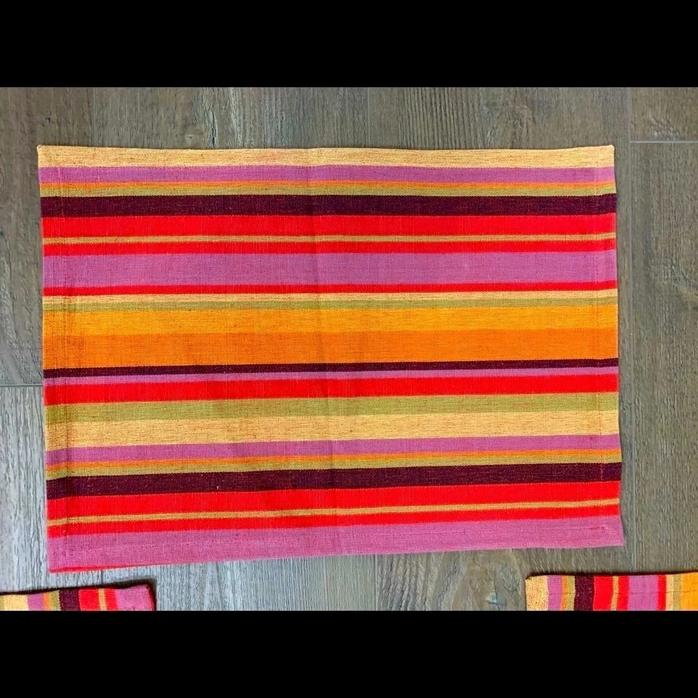 Colorful Striped Placemats Set